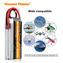 Load image into Gallery viewer, Youme 4S Lipo 14.8V 6500mah Battery T Deans EC5 XT60 XT90 60C
