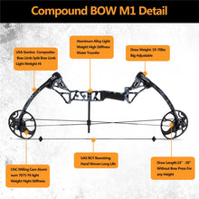 Load image into Gallery viewer, 19-70lbs Adjustable Hunting M1 Compound Bow Set
