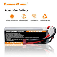 Load image into Gallery viewer, Youme 4S Lipo 14.8V 6500mah Battery T Deans EC5 XT60 XT90 60C
