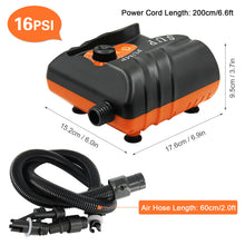 Load image into Gallery viewer, 16PSI High Pressure Electric Air Pump For Paddle Board , Boat, Kayak or Airbed.
