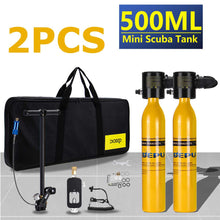 Load image into Gallery viewer, DIDEEP 2PCS 500ML Mini Scuba Tank Refillable Design
