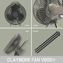 Load image into Gallery viewer, Claymor V600+ Camping Fan 7800mAh USB Rechargeable, Timer, Tent Ceiling
