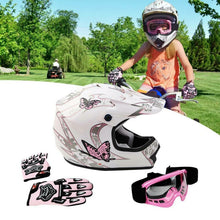 Load image into Gallery viewer, DOT Motorcycle Youth full face helmet With Goggles Gloves - outdorrz
