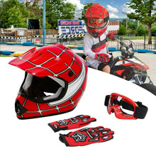 Load image into Gallery viewer, DOT Motorcycle Youth full face helmet With Goggles Gloves - outdorrz
