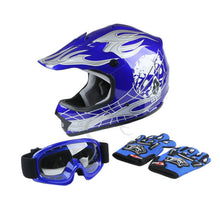 Load image into Gallery viewer, DOT Motorcycle Youth full face helmet With Goggles Gloves - outdorrz
