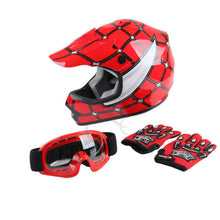 Load image into Gallery viewer, DOT Motorcycle Youth full face helmet With Goggles Gloves - outdorrz
