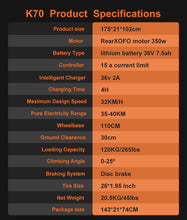 Load image into Gallery viewer, KAKUKA K70 Electric Bike 70KM Range 32KMH 26 inch - outdorrz
