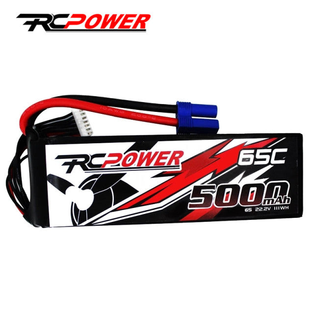 RCPOWER 3S 4S 6S 5000mAh 11.1V 22.2V Lipo Battery 65C With EC5 Plug - outdorrz