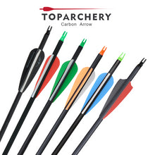 Load image into Gallery viewer, 12pcs Carbon Arrows 500 ID 6.2mm Hunting Arrows for Recurve/Compound Bow - outdorrz
