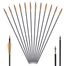 Load image into Gallery viewer, 12pcs Carbon Arrows 500 ID 6.2mm Hunting Arrows for Recurve/Compound Bow - outdorrz
