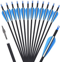 Load image into Gallery viewer, 12pcs Carbon Arrows 500 ID 6.2mm Hunting Arrows for Recurve/Compound Bow - outdorrz
