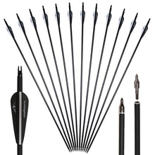 Load image into Gallery viewer, 12pcs Carbon Arrows 500 ID 6.2mm Hunting Arrows for Recurve/Compound Bow - outdorrz
