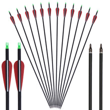 Load image into Gallery viewer, 12pcs Carbon Arrows 500 ID 6.2mm Hunting Arrows for Recurve/Compound Bow - outdorrz
