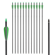 Load image into Gallery viewer, 12pcs Carbon Arrows 500 ID 6.2mm Hunting Arrows for Recurve/Compound Bow - outdorrz
