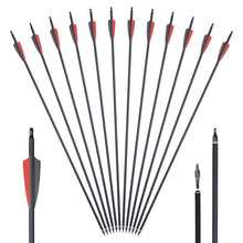 Load image into Gallery viewer, 12pcs Carbon Arrows 500 ID 6.2mm Hunting Arrows for Recurve/Compound Bow - outdorrz
