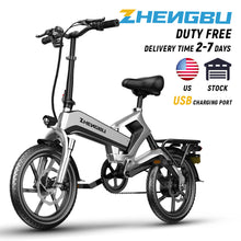 Load image into Gallery viewer, ZHENGBU 16 Inch Mini Folding Electric Bike 400W with 48V10AH Lithium Battery
