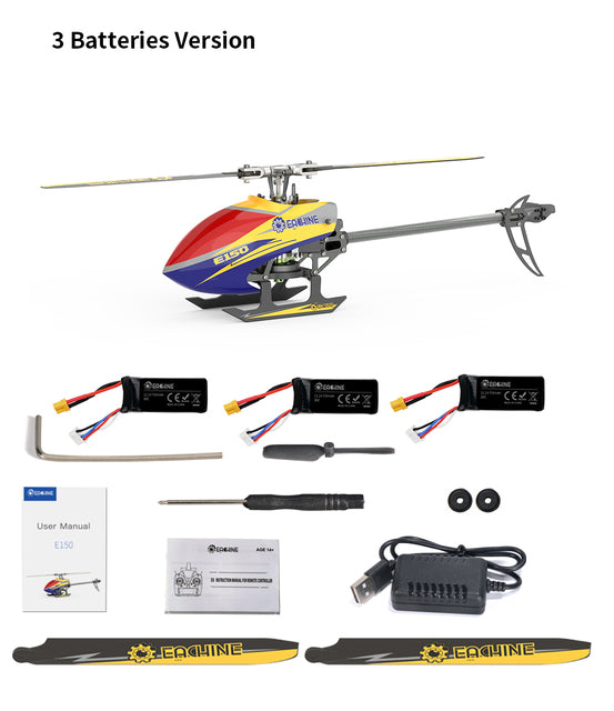 Eachine E150 RC Helicopter 2.4G 6CH 6-Axis Gyro 3D6G Dual Brushless Motor Flybarless BNF Compatible With FUTABA S-FHSS
