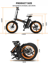 Load image into Gallery viewer, AOSTIRMOTOR A20 Folding 500W Mountain E-Bike With 20in Fat Tire&#39;s
